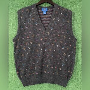 Vintage 90’s Cambridge Classics Colorful Patterned Sweater Vest Men’s Size Large